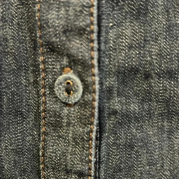 Calvin Klein Jeans dark denim button up dress size small - Picture 9 of 12